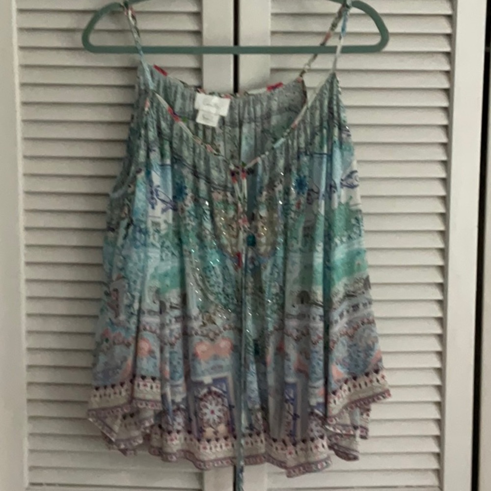 Silk 100% flowy printed top S